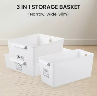 Locaupin Multifunctional Sorting Storage Basket Organizer Box Space Saver Wardrobe Cabinet Drawer Type Shelf Set