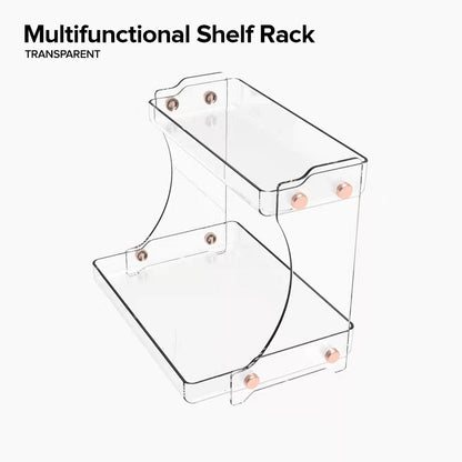 Locaupin 2 Layer Multifunctional Countertop Shelf Rack Spice Condiments Organizer Kitchen Bathroom Storage