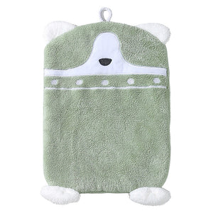 Locaupin Cute Animal Decorative Multipurpose Rag Bathroom Hanging Hand Towel High Absorbent Wipe Kitchen Cleaning Cloth