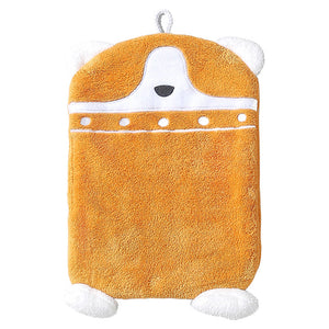 Locaupin Cute Animal Decorative Multipurpose Rag Bathroom Hanging Hand Towel High Absorbent Wipe Kitchen Cleaning Cloth