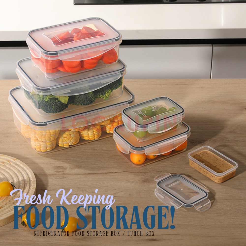 Locaupin Fresh Keeping Food Storage Airtight Leakproof Refrigerator Organizer Ideal for Meal Prep and Preserving Leftovers