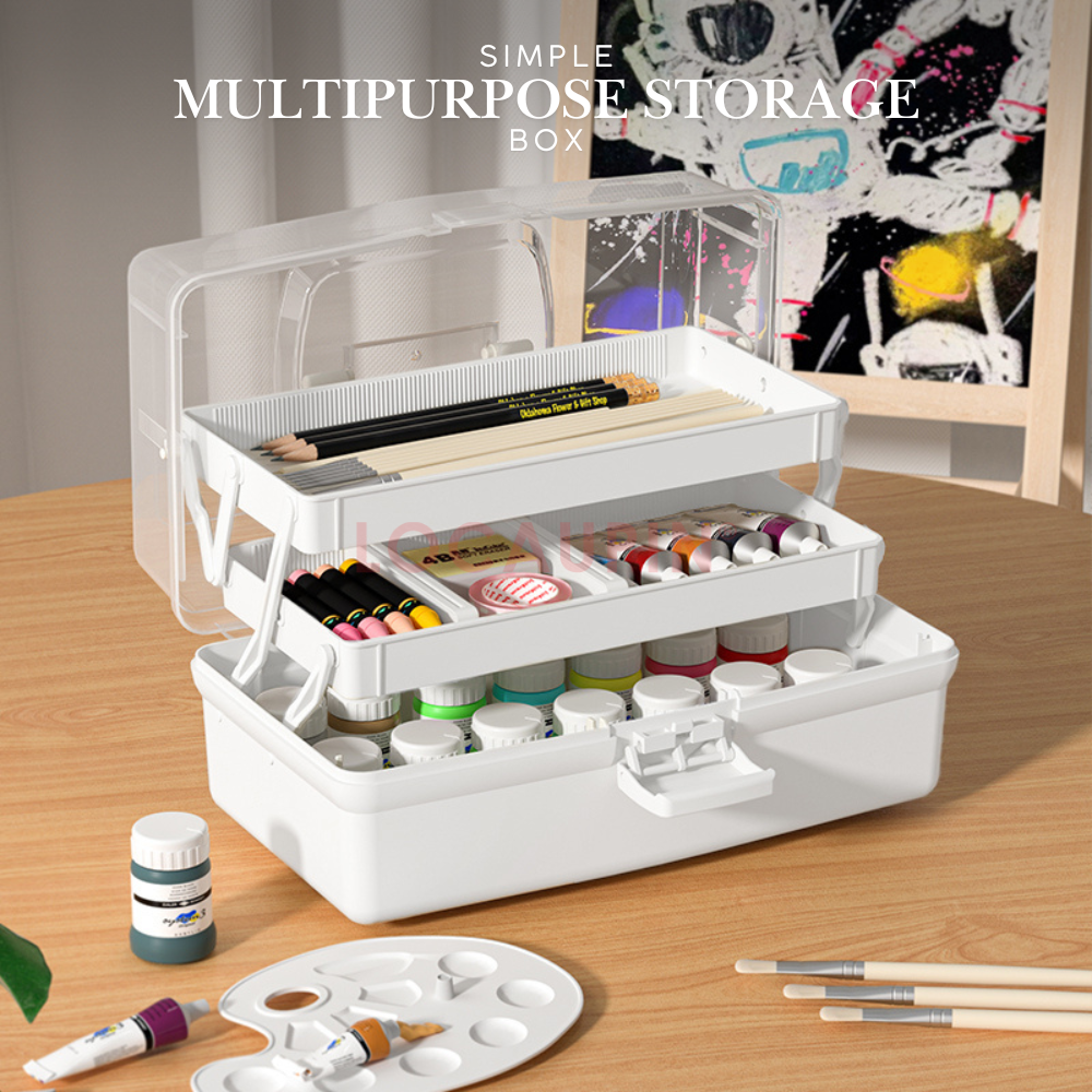 Locaupin Simple Multipurpose Storage Box Desktop Home Organizer Minimalist Layered Space Saver Sorting Bin High Quality Container