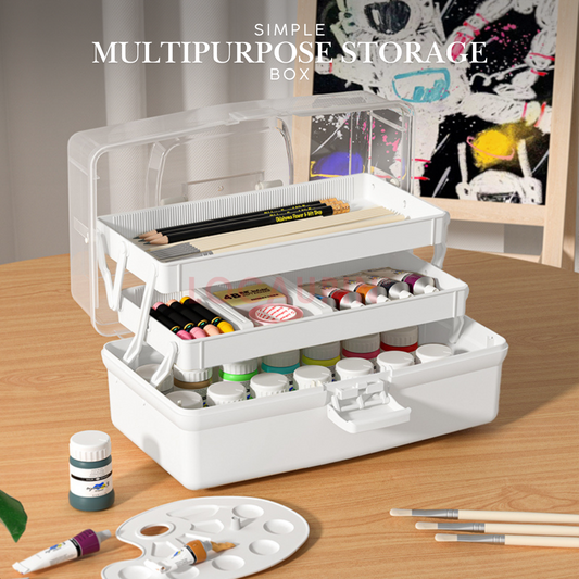 Locaupin Simple Multipurpose Storage Box Desktop Home Organizer Minimalist Layered Space Saver Sorting Bin High Quality Container