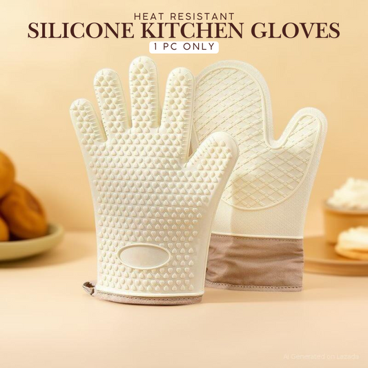 Locaupin Multifunctional Cooking Gloves Kitchen Silicone Heat Resistant Oven Mittens Waterproof Long Thick Kitchenware Gloves