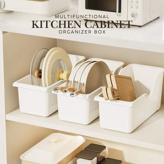 Locaupin Multifunctional Kitchen Cabinet Organizer Box Space Saving Large Capacity Pantry Pull-Out Storage Bin with Wheels
