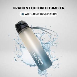 Locaupin Gradient Frosted Fitness Sports Water Bottle Snap Design Lid For Student to Outdoor Running Cycling Gym Workout Office School