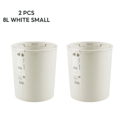 Locaupin Simple Round Trash Bin Wastebasket Garbage Container Bucket Multifunctional Use for Bedroom Bathroom Kitchen