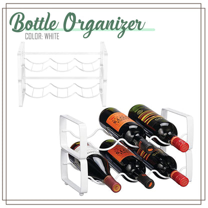 Locaupin Water Bottle Organizer Kitchen Countertop Display Stand Cabinet Shelf Storage Space Saver Metal Rack Soda Can Holder