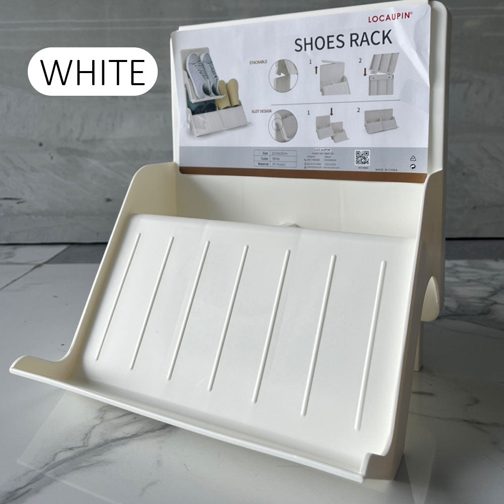 Locaupin 1pc Stackable Sturdy Shoe Rack Shelf Organizer Space Saving Storage Closet Entryway Hallway