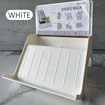 Locaupin 1pc Stackable Sturdy Shoe Rack Shelf Organizer Space Saving Storage Closet Entryway Hallway