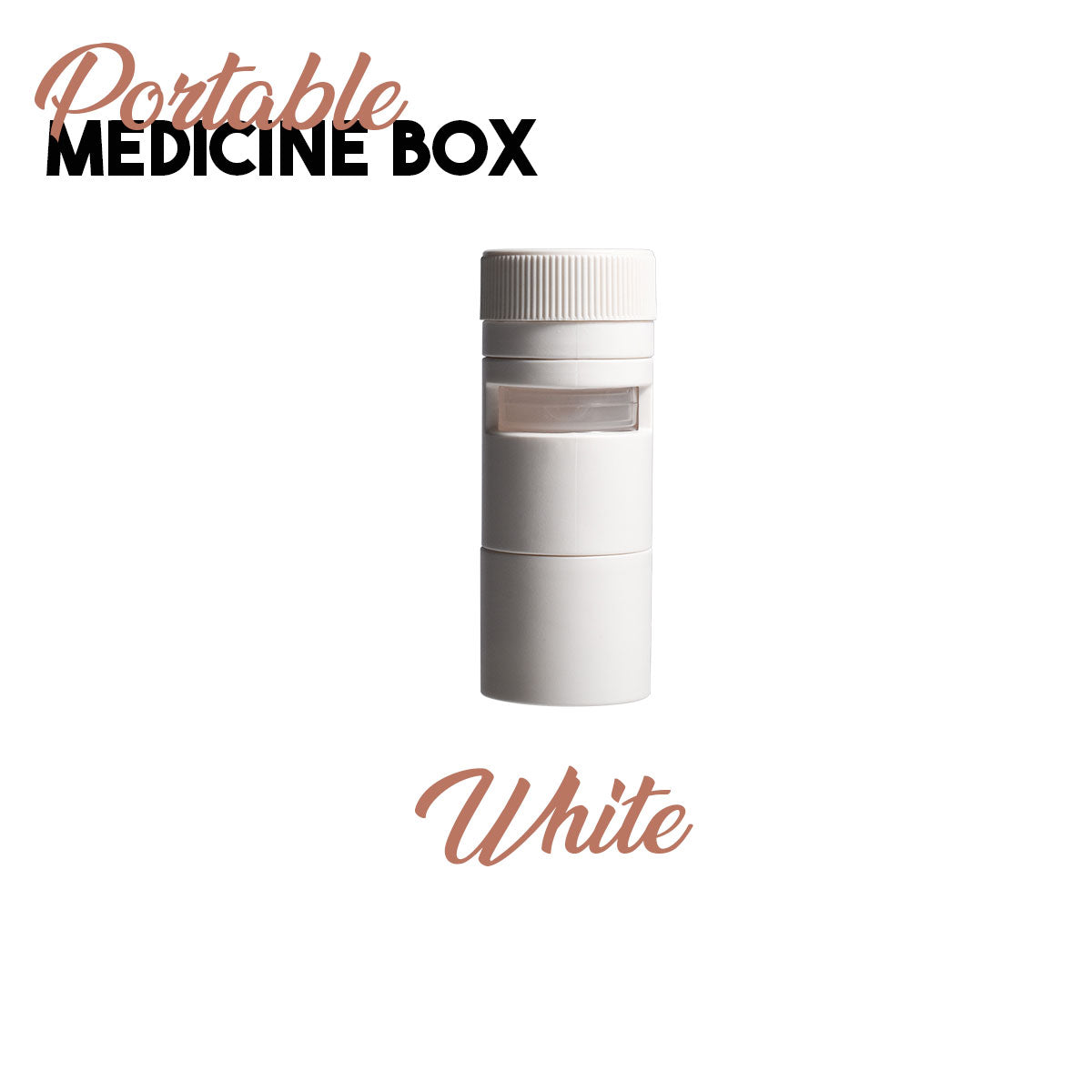 Locaupin Round Medicine Storage Multiple Compartment Pill Crusher and Grinder Vitamin Tablet Cutter Fine Powder For Family Office Travel Use