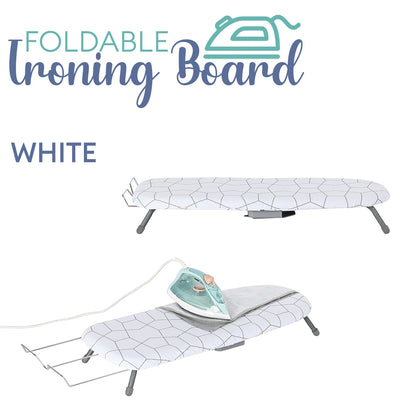 Locaupin Foldable Table Top Ironing Board with Iron Holder Portable Non Slip Feet Wall Hanging Strap Home Dormitory Travel Use