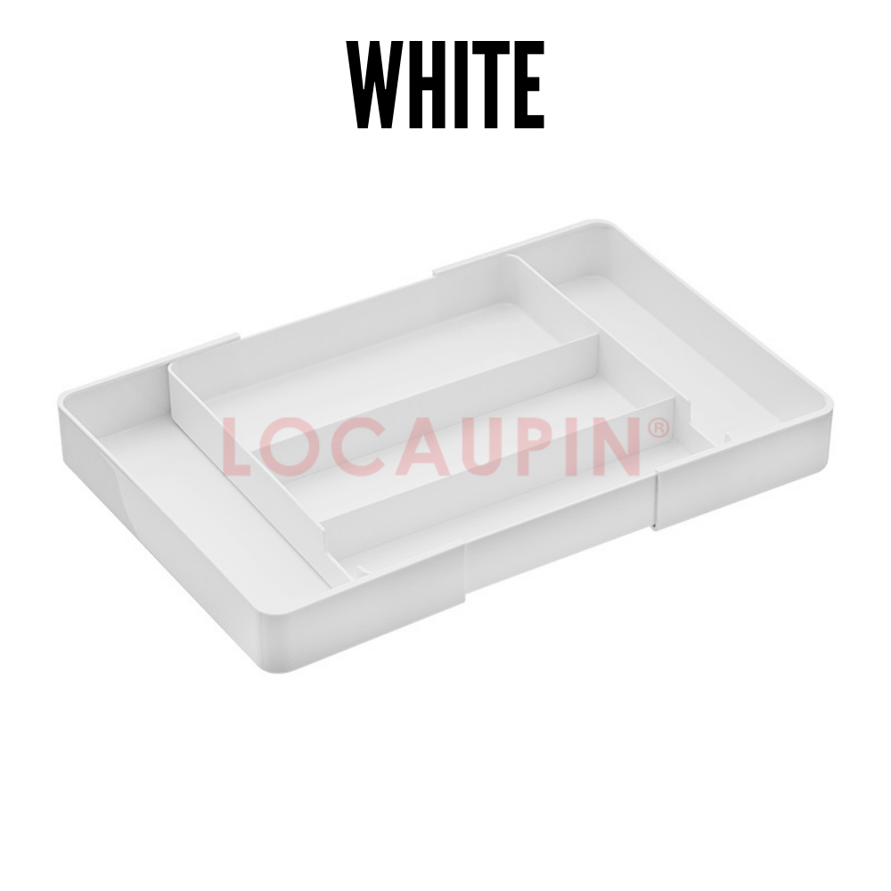 Locaupin Retractable Drawer Storage Multifunctional Compartment Organizer for Medicine Cosmetic Kitchen Utensil and Stationery