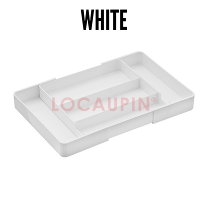 Locaupin Retractable Drawer Storage Multifunctional Compartment Organizer for Medicine Cosmetic Kitchen Utensil and Stationery