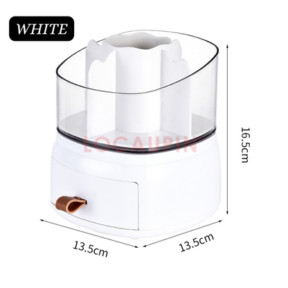 Locaupin 360? Rotating Cosmetic Organizer Large Capacity Rack with Compartments Make up Brushes, Lipstick and Perfumes Storage
