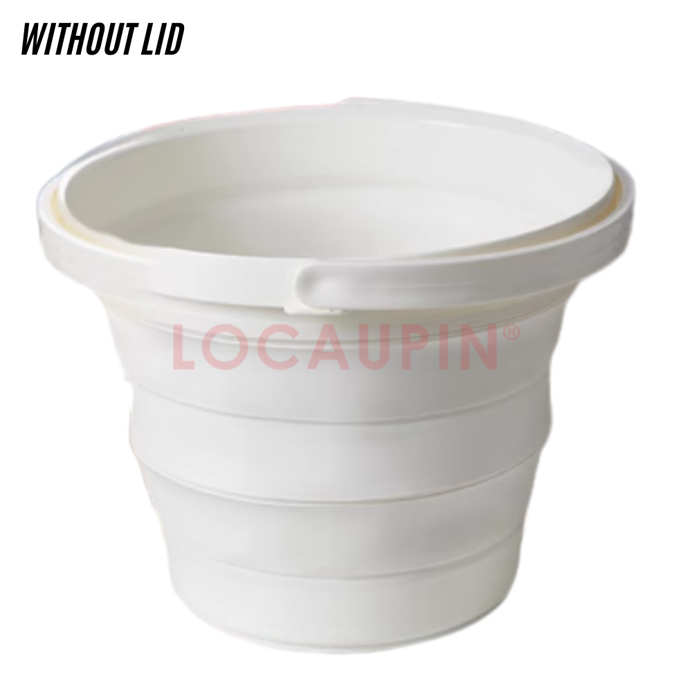 Locaupin Foldable Bucket with Handle for Household Cleaning Car Washing Outdoor Use Space Saving Multifunctional Water Container