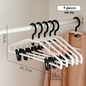 Locaupin 5pcs Set Question Mark Hanger with Adjustable Clips for Clothes, Trousers, Coats - Wardrobe & Laundry Closet Organizer