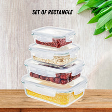 Load image into Gallery viewer, Locaupin Bundle of 4 Borosilicate Airtight Food Lunchbox with Air Valve Food Silicon Lid Food Storage Microwaveable Party Tray
