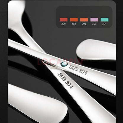 LOCAUPIN 304 Stainless Steel Wide Rounded Handle Utensil Set Spoon and Fork High Quality Cutlery Set Kitchen Tableware