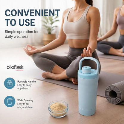 Locaupin Fusion Series (24oz) Insulated 2IN1 Wellness Protein Shaker Bottle with Tritan Bottom Cup
