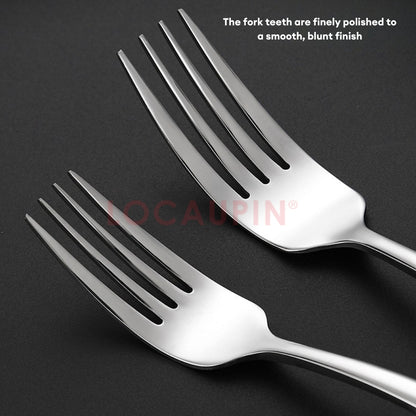 LOCAUPIN 304 Stainless Steel Tableware Cutlery Utensil Set Spoon and Fork Food Grade Premium Dinnerware Cutlery Sets