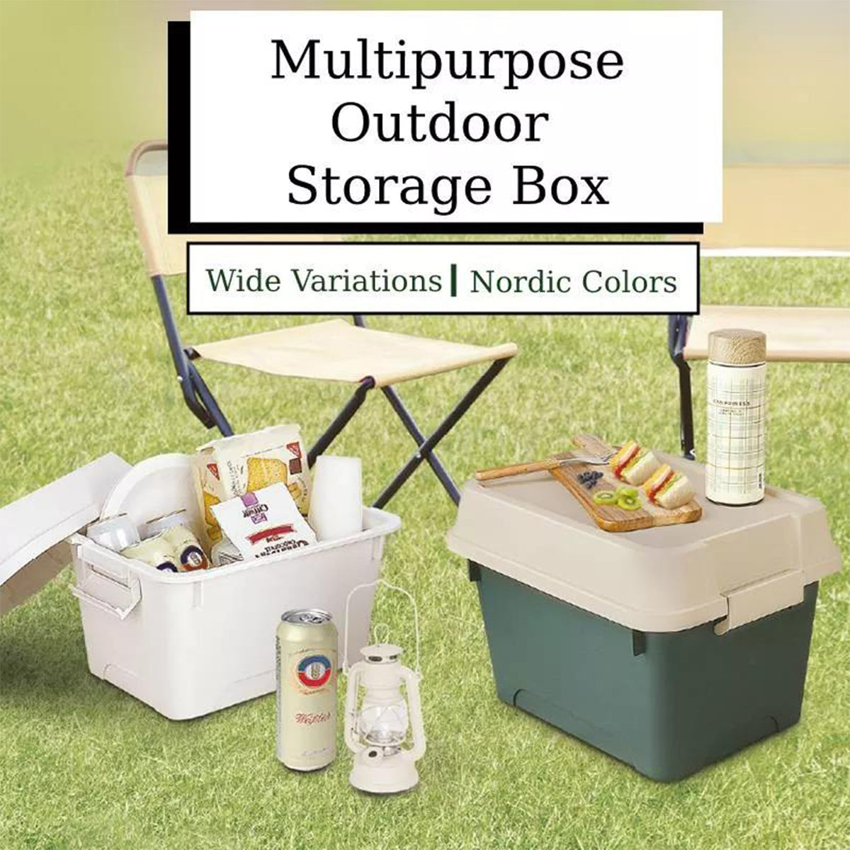 Locaupin Multifunctional Outdoor Indoor Storage Box Organizing Container Bin Secure Lock Compartment Easy Grip Durable Lid