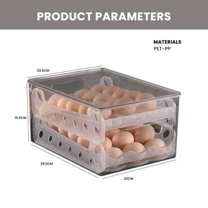 Locaupin Kitchen Egg Collection Container Tray Countertop Keep Fesh Storage Fridge Organizer Bin