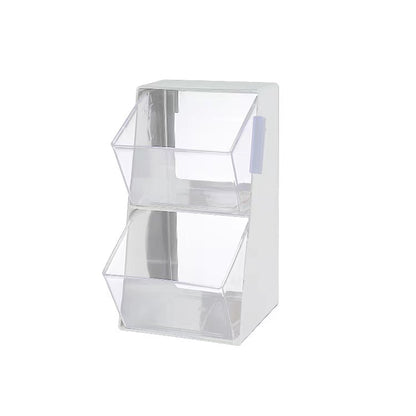 Locaupin 2 Tier Tea Bag Container Condiment Storage Pantry Cabinet Coffee Bar Organizer Removable Drawers Bin Holder