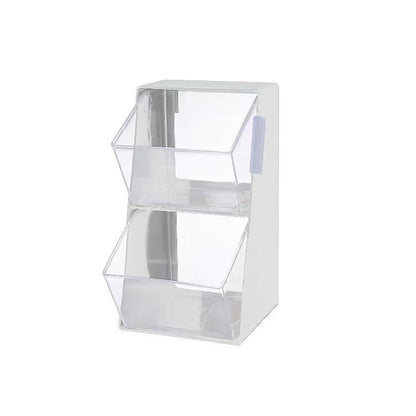 Locaupin 2 Tier Tea Bag Container Condiment Storage Pantry Cabinet Coffee Bar Organizer Removable Drawers Bin Holder