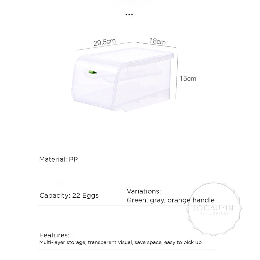 Locaupin Kitchen Egg Collection Container Tray Countertop Keep Fesh Storage Fridge Organizer Bin