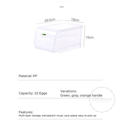 Locaupin Kitchen Egg Collection Container Tray Countertop Keep Fesh Storage Fridge Organizer Bin