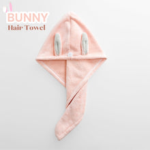 Load image into Gallery viewer, Locaupin Bunny Ear Water Absorbent Quick Drying Hair Cap Soft Shower Turban Wrap Towel Bath Cloth For Women
