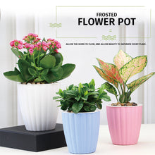 Load image into Gallery viewer, Locaupin White Line Textured Flower Pot Modern Home Garden Plants Outdoor Decor Wicking Rope Self Watering Planter
