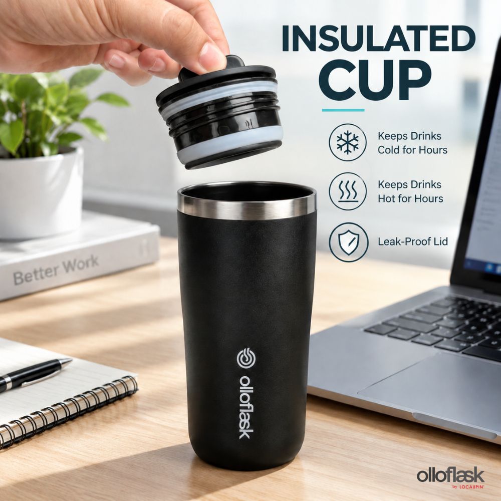 Locaupin Orbit Series (12oz/16oz) Insulated Coffee Cup Ceramic Coating Tumbler