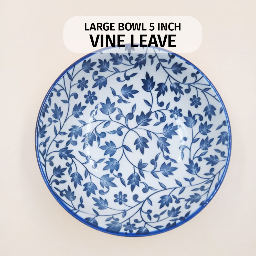 Locaupin Japanese Porcelain Printed Dinner Plate Dessert Appetizer Pasta Salad Bowl Serving Dish in Restaurant Family Party