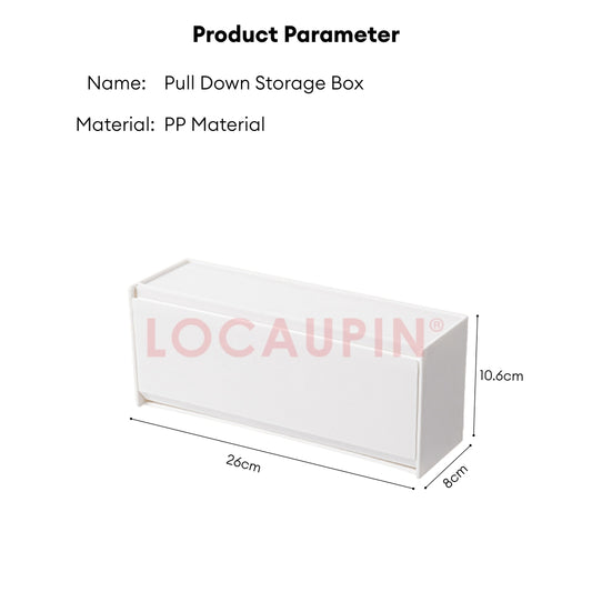 LOCAUPIN Wall Mounted Organizer Storage Box Multifunctional Pull Down Space Saver Kitchen & Bathroom Container Storage
