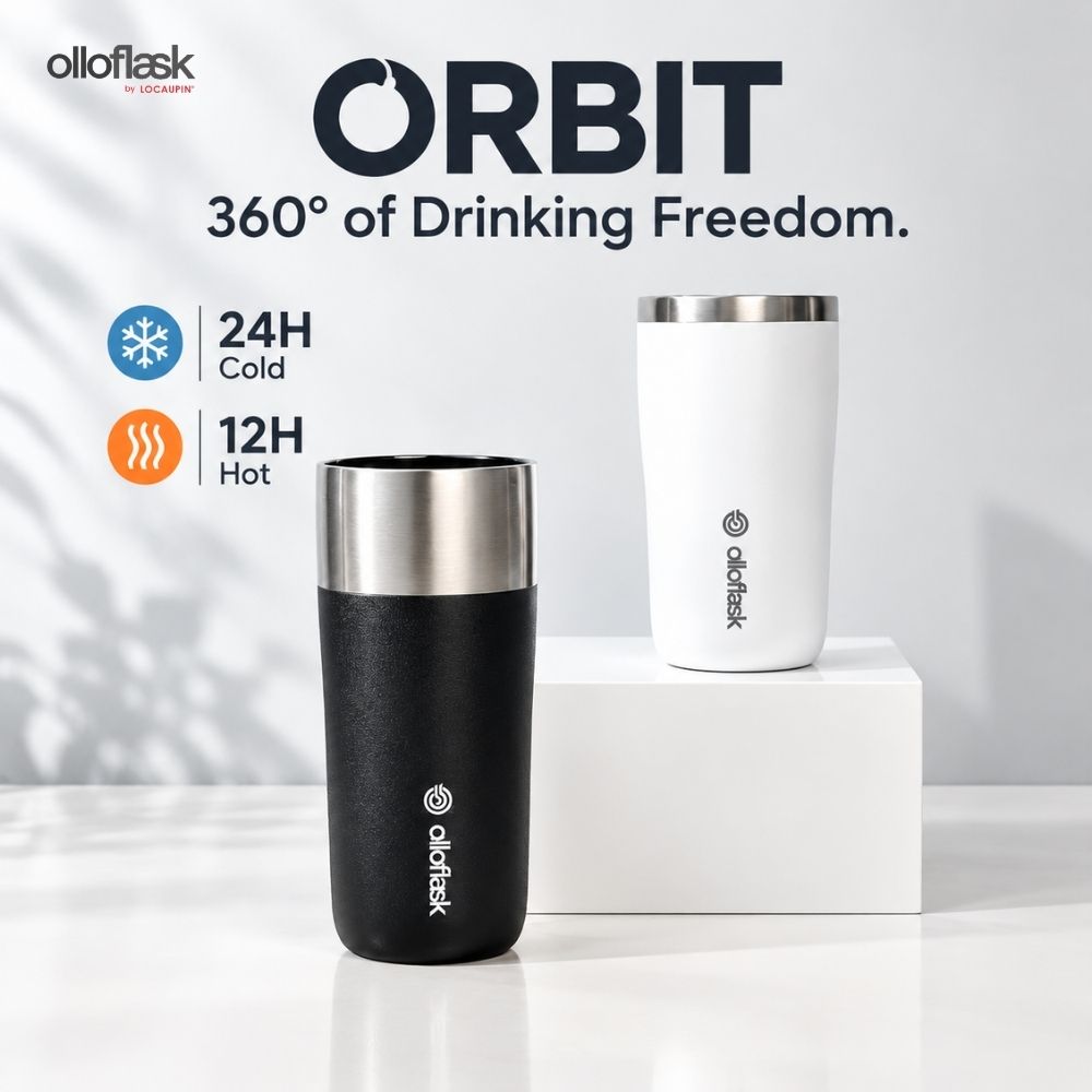 Locaupin Orbit Series (12oz/16oz) Insulated Coffee Cup Ceramic Coating Tumbler