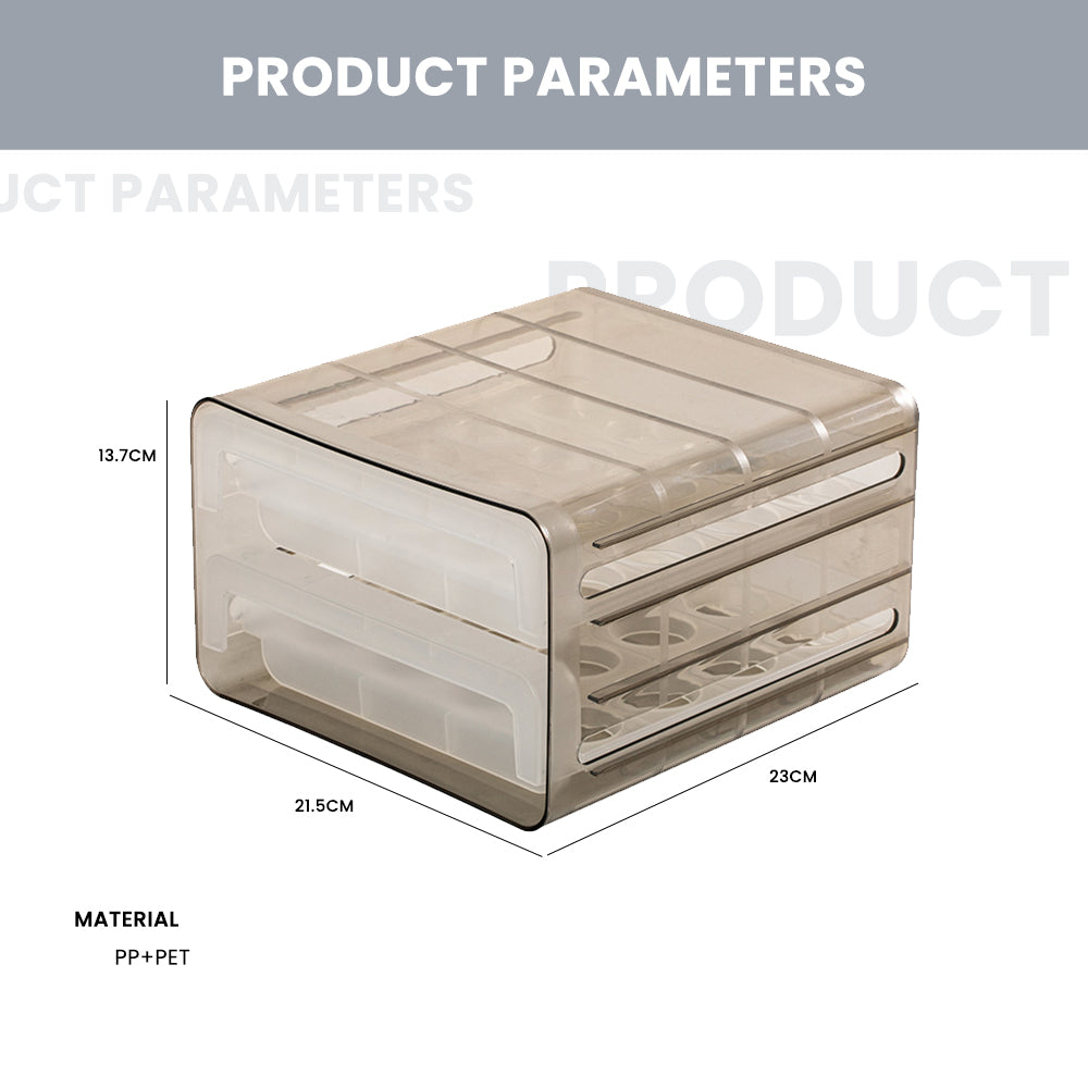 Locaupin Kitchen Egg Collection Container Tray Countertop Keep Fesh Storage Fridge Organizer Bin