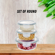 Load image into Gallery viewer, Bundle of 4 Borosilicate Airtight Food Lunchbox with Air Valve Food Silicon Lid Food Storage Microwaveable Party Tray
