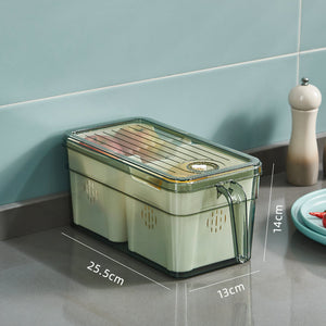 Locaupin Stackable Fridge Organizer with Lid Long Time Preserve Freshness Fruit Vegetable Bin Refrigerator Clear Food Container