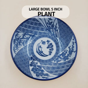 Locaupin Japanese Porcelain Printed Dinner Plate Dessert Appetizer Pasta Salad Bowl Serving Dish in Restaurant Family Party