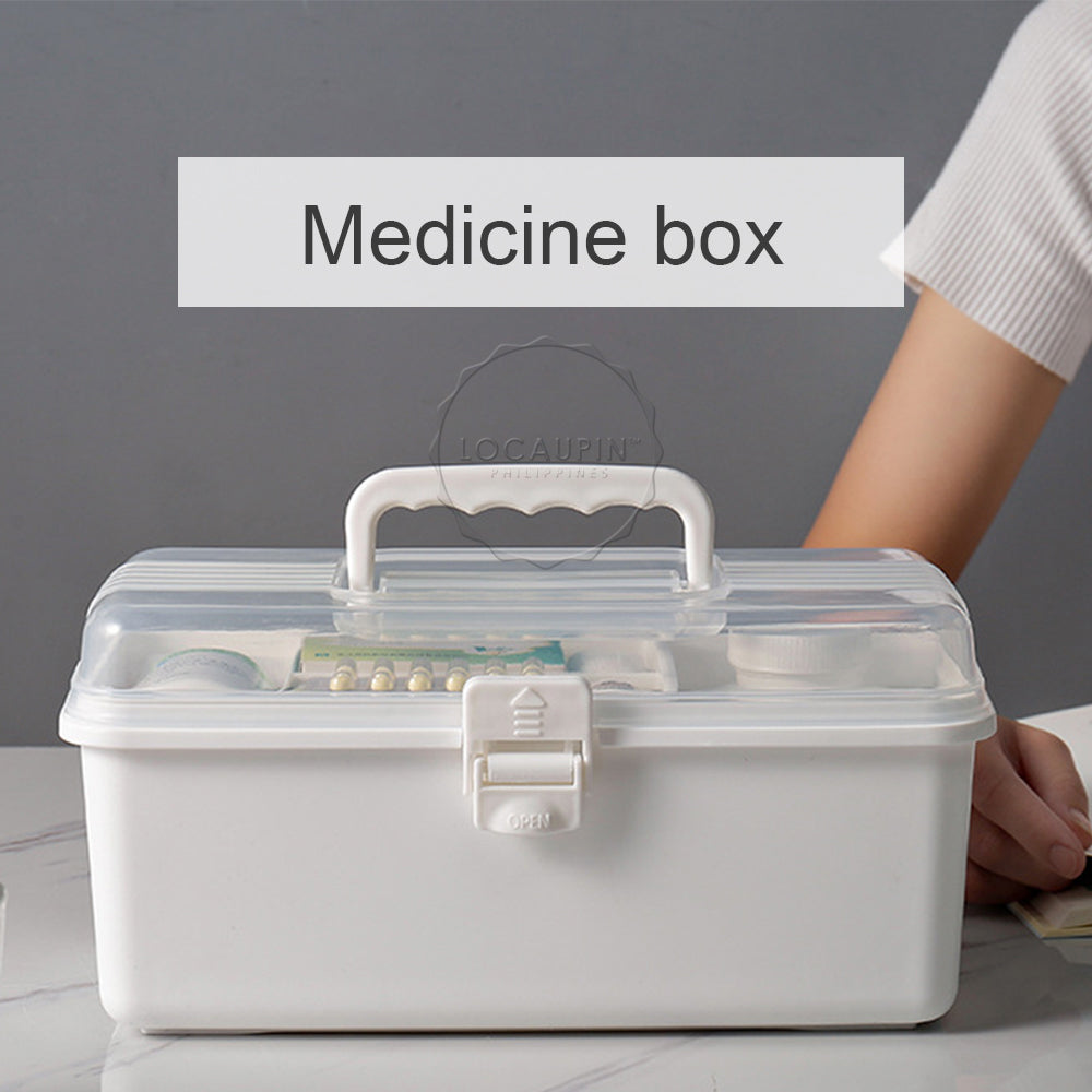 Locaupin Japanese Style Emergency Medicine Kit Storage Case Box Portable Organizer with Handle