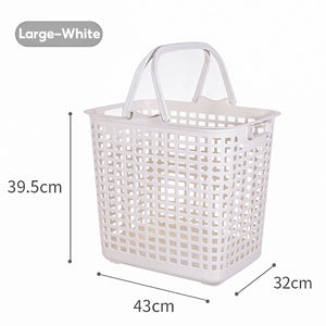 Locaupin Laundry Hamper with Handle Sundries Dirty Clothes Basket Storage Bucket Bathroom Mesh Container Washing Bin Closet Organizer