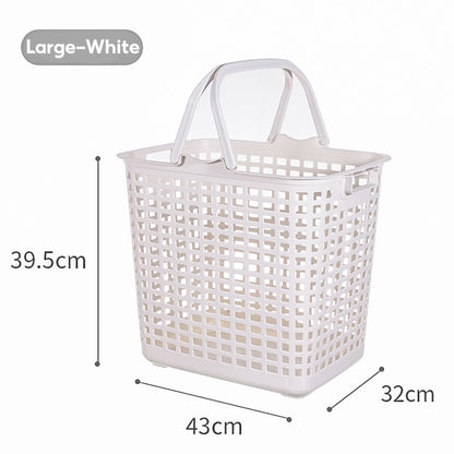 Locaupin Laundry Hamper with Handle Sundries Dirty Clothes Basket Storage Bucket Bathroom Mesh Container Washing Bin Closet Organizer