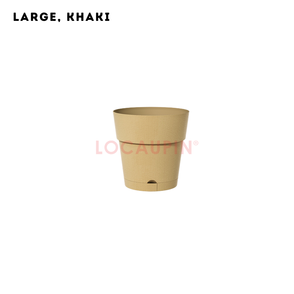 Locaupin Simple Style Flowerpot with Tray Minimalist Gardening Pot Indoor and Outdoor Garden Use