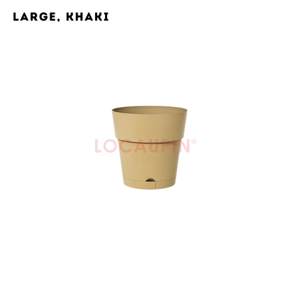Locaupin Simple Style Flowerpot with Tray Minimalist Gardening Pot Indoor and Outdoor Garden Use