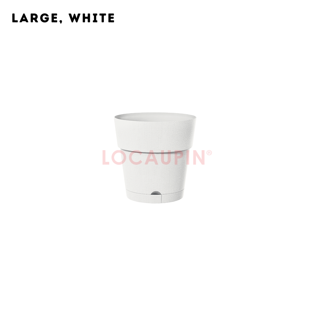 Locaupin Simple Style Flowerpot with Tray Minimalist Gardening Pot Indoor and Outdoor Garden Use