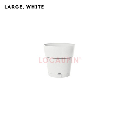 Locaupin Simple Style Flowerpot with Tray Minimalist Gardening Pot Indoor and Outdoor Garden Use