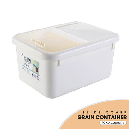 Locaupin Kitchen Pantry Cabinet Countertop Multipurpose Organizer Dry Food Storage Bin Grain Cereal Rice Container Bucket Sliding Lid