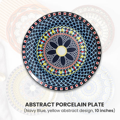 Locaupin Pattern Design Dinnerware Porcelain Dinner Plate Serving Dishes for Salad Pasta Dessert Microwave Oven Safe Pan